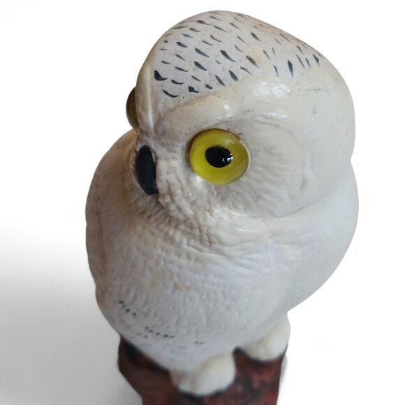 Rare Vintage Signed F.L. Beebe Canadian Snowy Owl Stoneware Sculpture - Picture 6 of 12